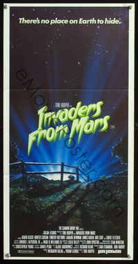 2f251 INVADERS FROM MARS Australian daybill '86 Tobe Hooper, there's no place on Earth to hide!