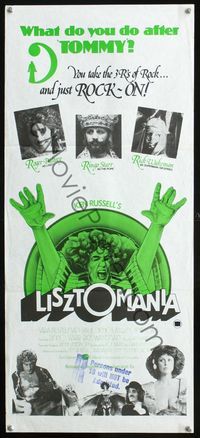 2f279 LISZTOMANIA Australian daybill movie poster '75 Ken Russell, Roger Daltrey, different image!
