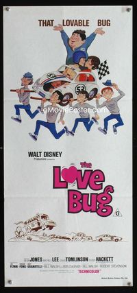 2f286 LOVE BUG Australian daybill R1970s Disney, Dean Jones drives Volkswagen Beetle race car Herbie!
