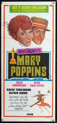 2f298 MARY POPPINS Aust daybill R73 Julie Andrews, Dick Van Dyke, Walt Disney musical classic!