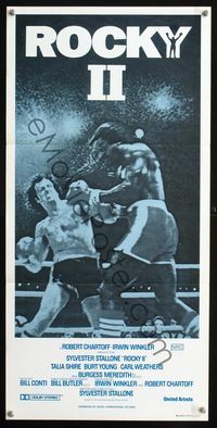 2f372 ROCKY II Australian daybill poster R80s Sylvester Stallone, Carl Weathers, boxing sequel!