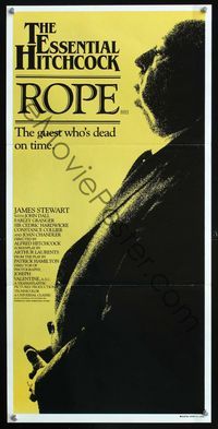 2f378 ROPE Australian daybill movie poster R83 great huge profile image of Alfred Hitchcock!