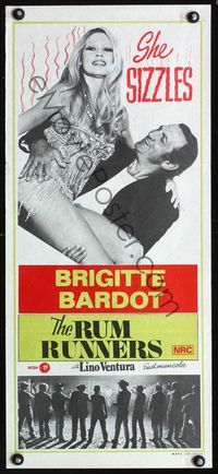 2f381 RUM RUNNERS Australian daybill poster '71 Boulevard du rhum, sexy Brigitte Bardot sizzles!