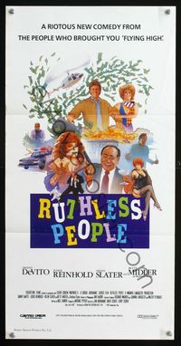 2f384 RUTHLESS PEOPLE Australian daybill '86 Danny DeVito, Bette Midler, directed by Jim Abrahams