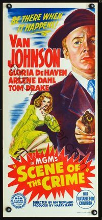 2f389 SCENE OF THE CRIME Aust daybill '49 Van Johnson, Gloria De Haven, Arlene Dahl, film noir!