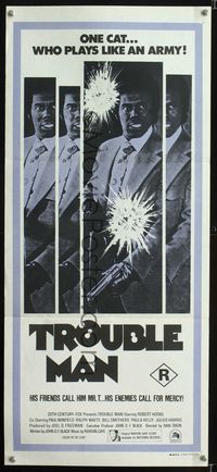 2f463 TROUBLE MAN Aust daybill '72 Robert Hooks is one African-American cat who plays like an army!