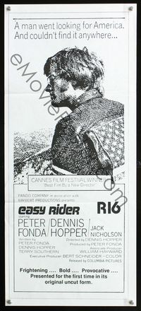 2f159 EASY RIDER New Zealand daybill R78 Peter Fonda, Dennis Hopper, motorcycle biker classic!