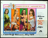 2g276 ANYONE CAN PLAY half-sheet '68 sexiest near-naked Ursula Andress, Virna Lisi, Auger & Mell!