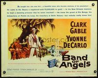 2g285 BAND OF ANGELS half-sheet '57 Clark Gable buys beautiful slave mistress Yvonne De Carlo!