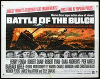 2g288 BATTLE OF THE BULGE half-sheet poster '66 Henry Fonda, Robert Shaw, cool Thurston tank art!