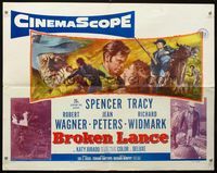 2g311 BROKEN LANCE half-sheet poster '54 Spencer Tracy, Robert Wagner, Jean Peters, Richard Widmark