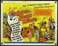 2g321 CALYPSO HEAT WAVE style A half-sheet movie poster '57 Johnny Desmond, The Tarriers!