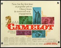 2g322 CAMELOT half-sheet poster '68 Richard Harris as King Arthur, Vanessa Redgrave as Guenevere!
