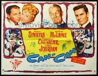 2g323 CAN-CAN half-sheet '60 Frank Sinatra, Shirley MacLaine, Maurice Chevalier, Louis Jourdan