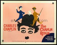 2g330 CHAPLIN REVUE half-sheet poster '60 Charlie comedy compilation, great artwork by Leo Kouper!