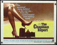 2g331 CHAPMAN REPORT half-sheet movie poster '62 image of sexy legs, from Irving Wallace sex novel!