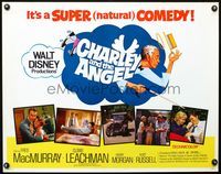 2g332 CHARLEY & THE ANGEL half-sheet movie poster '73 Walt Disney, Fred MacMurray, Cloris Leachman