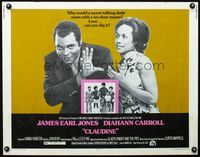 2g335 CLAUDINE half-sheet movie poster '74 sweet-talking James Earl Jones romances Diahann Carroll!
