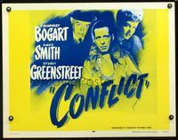 2g342 CONFLICT half-sheet R56 cool image of Humphrey Bogart, sexy Alexis Smith & Sydney Greenstreet!