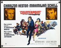 2g346 COUNTERPOINT 1/2sh '68 Charlton Heston, Maximilian Schell, adventure waits at trigger point!