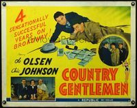 2g347 COUNTRY GENTLEMEN style B half-sheet movie poster R40s Ole Olsen & Chic Johnson drill for oil!