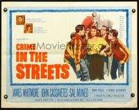 2g353 CRIME IN THE STREETS style B 1/2sheet '56 1st John Cassavetes, TV's most brilliant young star!