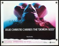 2g368 DEMON SEED half-sheet movie poster '77 super close up of naked Julie Christie, sci-fi horror!