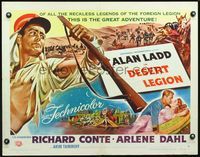 2g369 DESERT LEGION style A 1/2sh '53 art of Alan Ladd in French Foreign Legion & sexy Arlene Dahl!
