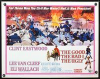 2g428 GOOD, THE BAD & THE UGLY half-sheet movie poster '68 Clint Eastwood, Sergio Leone classic!