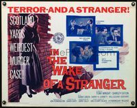 2g467 IN THE WAKE OF A STRANGER half-sheet movie poster '60 Scotland Yard's weirdest murder case!