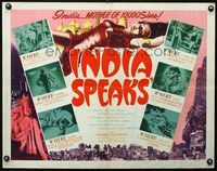 2g470 INDIA SPEAKS half-sheet poster R49 really cool documentary about the mother of 10,000 sins!