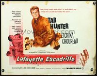2g498 LAFAYETTE ESCADRILLE half-sheet '58 Tab Hunter was a young rebel who couldn't wait for WWI!