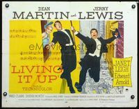 2g514 LIVING IT UP half-sheet movie poster '54 Dean Martin & Jerry Lewis, sexy Janet Leigh!