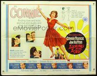 2g517 LOOKING FOR LOVE half-sheet poster '64 great full-length art of sexy singer Connie Francis!