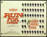 2g644 RUN FOR COVER style A half-sheet '55 LOTS of images of James Cagney, directed by Nicholas Ray!