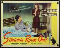 2g697 STANDING ROOM ONLY style B half-sheet movie poster '44 Paulette Goddard, Fred MacMurray