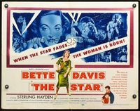 2g698 STAR half-sheet movie poster '53 great artwork of Hollywood actress Bette Davis!