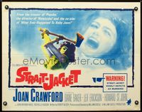 2g703 STRAIT-JACKET half-sheet movie poster '64 crazy ax murderer Joan Crawford, William Castle