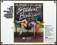 2g706 STUDENT BODIES half-sheet movie poster '81 gruesome Morgan Kane high school horror art!