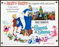 2g721 SWORD IN THE STONE half-sheet movie poster R73 Disney's story of King Arthur & Merlin!