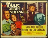 2g724 TALK ABOUT A STRANGER style A half-sheet '52 George Murphy, Nancy Davis, chilling film noir!