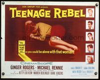 2g728 TEENAGE REBEL half-sheet movie poster '56 Ginger Rogers, Michael Rennie