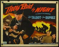 2g732 THEY RAID BY NIGHT half-sheet poster '42 great close up of World War II soldier Lyle Talbot!