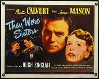 2g733 THEY WERE SISTERS half-sheet movie poster '46 James Mason, Phyllis Calvert, English romance!