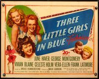 2g739 THREE LITTLE GIRLS IN BLUE half-sheet poster '46 sexy June Haver, Vivian Blaine & Vera-Ellen!