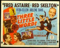 2g740 THREE LITTLE WORDS style B half-sheet '50 Fred Astaire, Red Skelton & sexy dancing Vera-Ellen!