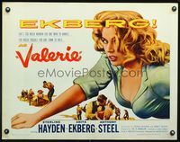 2g764 VALERIE half-sheet movie poster '57 sexy Anita Ekberg is too much woman for one man to handle!