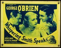 2g784 WHISPERING SMITH SPEAKS half-sheet R40s George O'Brien, pretty Irene Ware, Kenneth Thomson