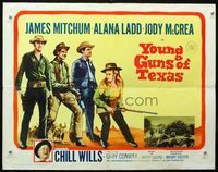 2g802 YOUNG GUNS OF TEXAS half-sheet '63 teen cowboys James Mitchum, Alana Ladd & Jody McCrea!