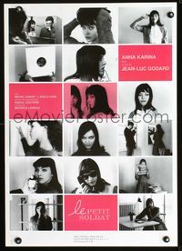 2g134 LE PETIT SOLDAT Japanese poster R90s Jean-Luc Godard, cool photo montage of sexy Anna Karina!